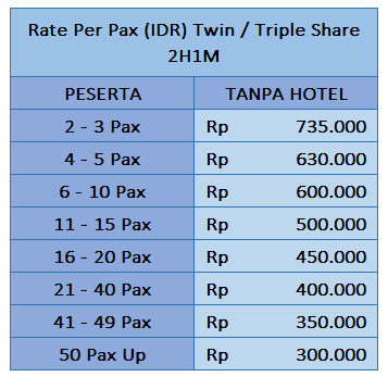 harga paket tour lombok 2 hari 1 malam