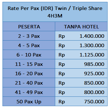 harga paket tour lombok 2 hari 1 malam