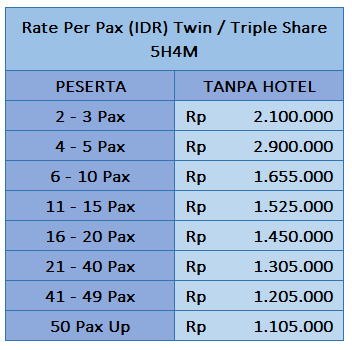 harga paket tour lombok 2 hari 1 malam